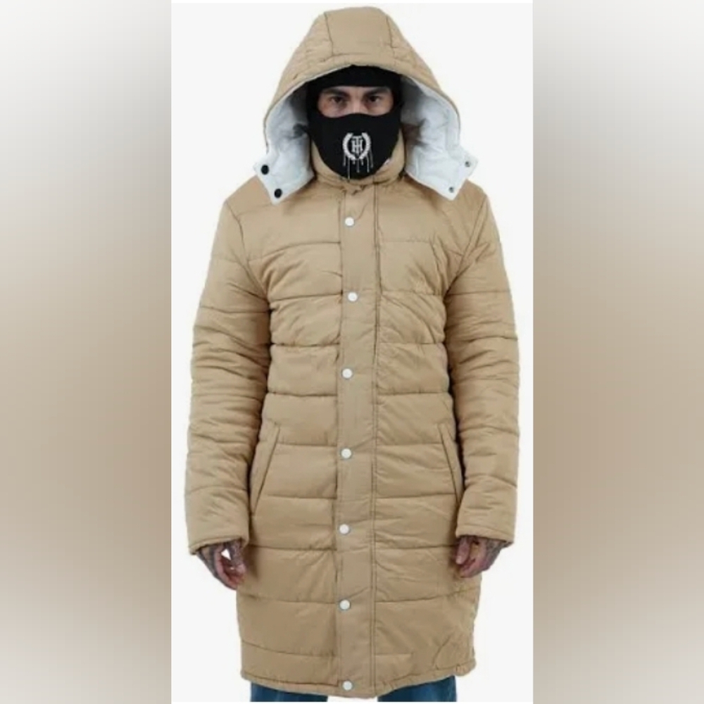 The HIDEOUT CLOTHING Men's Unisex Reversible  Tan (White inside) Puffer Coat